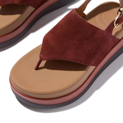 FitFlop Women's F-Mode Stack Suede Back-Strap Toe-Post Sandals Wedge3