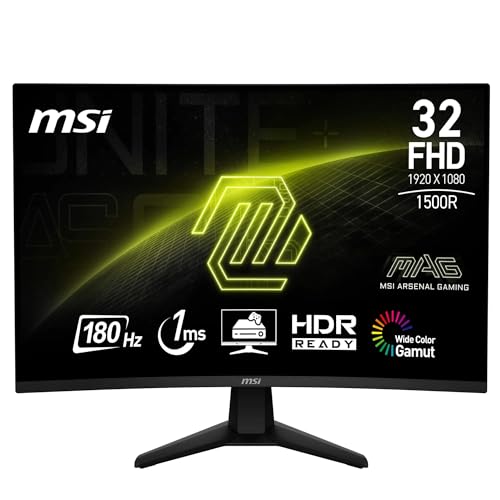 MSI MAG 32C6 Gaming Monitor, 1920x1080 (FHD), 31.5", 16:9, Curve ...