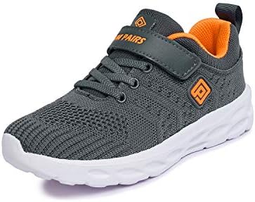DREAM PAIRS Boys KD18001K Tennis Running Shoes Athletic Sneakers Grey Orange Size 4 Big Kid
