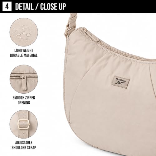 Image of Reebok Womens Crossbody Bag - Lightweight Stylish Nylon Quilted and Non-Quilted Everyday Crossbody Sling Bags for Women