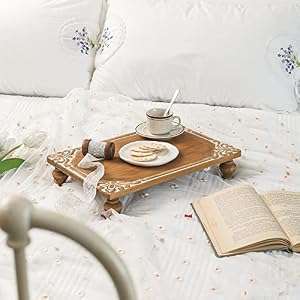 NIKKY HOME Farmhouse Risers Display Stands, Rustic Wood Pedestal Decorative Tray, Centerpiece Decor for Coffee Bar Table, Kitchen Counter, Dining Room NIKKY HOME Farmhouse Risers Display Stands Rustic Wood Pedestal Decorative Tray Centerpiece Decor for Coffee Bar Table Kitchen Counter Dining Room