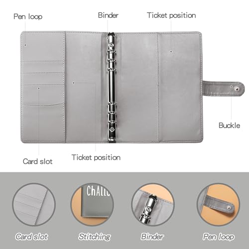 Join the 52-Week 100 Envelope Savings Challenge | Fun Path to Save $5,050 in One Year with Our Budget Binder | Money Organizer for Cash Made Easy with Our Colorful Binders (grey)