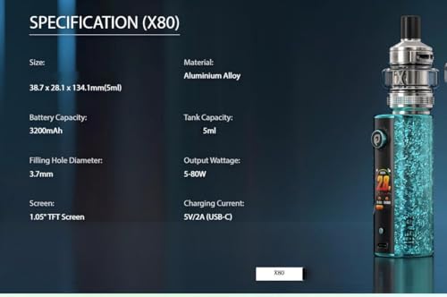 Eleaf iStick X80 Kit fini les pannes avec le réservoir 5ml