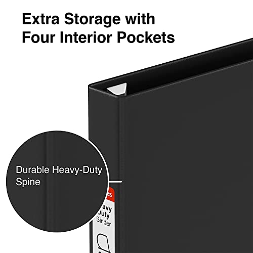 Staples 82713 Heavy-Duty 1-Inch 3-Ring Non-View Binder Black (24646-Us) #TOP2
