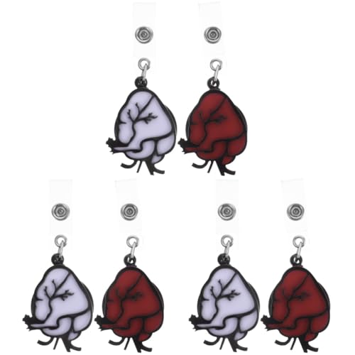 Porte badges rétractable cœur support légère et résistante cartes identité MAGICLULU 6pcs