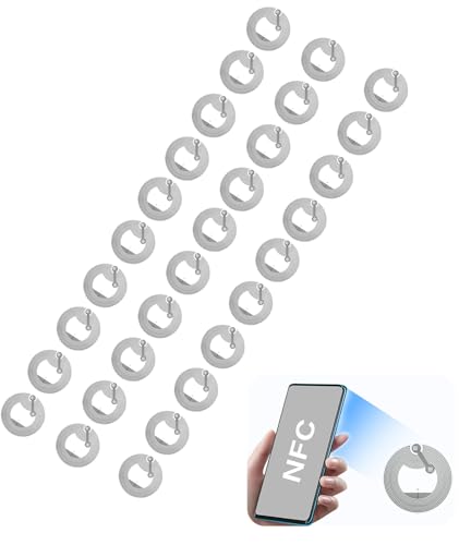 Image of 30PCS Nfc Tag, Rewritable NFC Stickers, Compatible with All NFC Phones and Readers, Ideal for Identity Verification and Mobile Payments, Compatible with All NFC Phones & Readers
