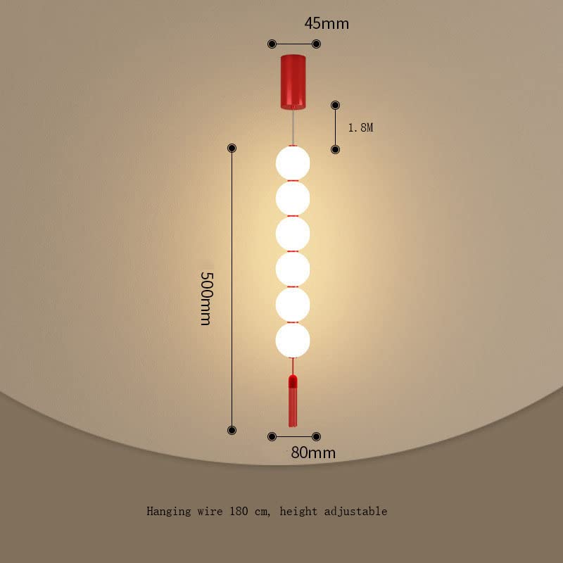 Lámpara colgante de techo con luces LED de cuerda roja e iluminación ambiental variable 6