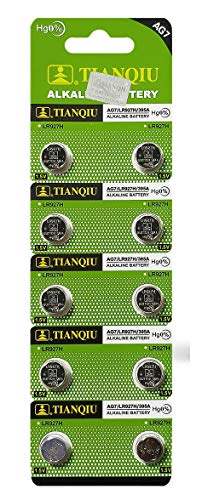 Tianqiu 10PCS Ag7 Lr927 395 Sr927Sw Alkaline Battery