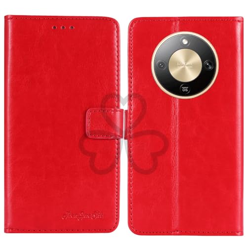 TienJueShi Red Book Stand Retro Flip Leather Protector Phone Wallet Gel Cover Etui TPU Silicone Case For Honor Magic 8 Lite 6.79