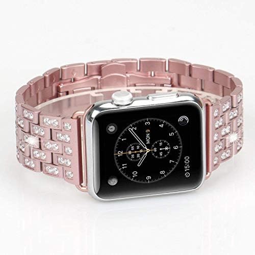 Amazon.com: MojiDecor - Correa de repuesto para Apple Watch de lujo, oro  rosa, pulsera de cristal de Swarovski, correa de acero inoxidable para  edición deportiva (1.496 in) : Celulares y Accesorios