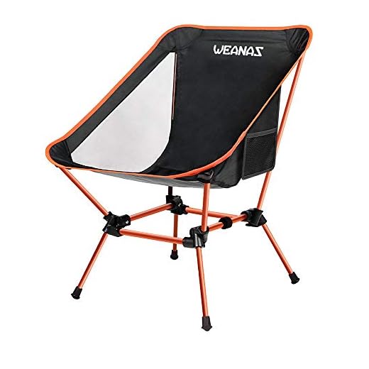 Weanas Portable Folding Camping Chair Heavy Duty 400lbs Capacity, Ultra Stable Compact for Outdoor Camp, Fishing, Backpacking, Beach, Hiking