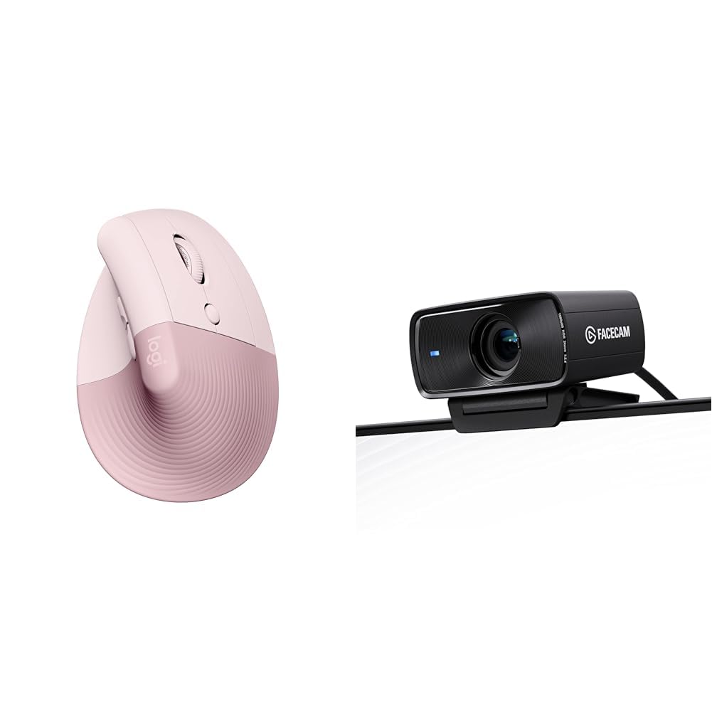 Logitech Lift Souris Ergonomique & Elgato Facecam MK.2 – Webcam Haut
