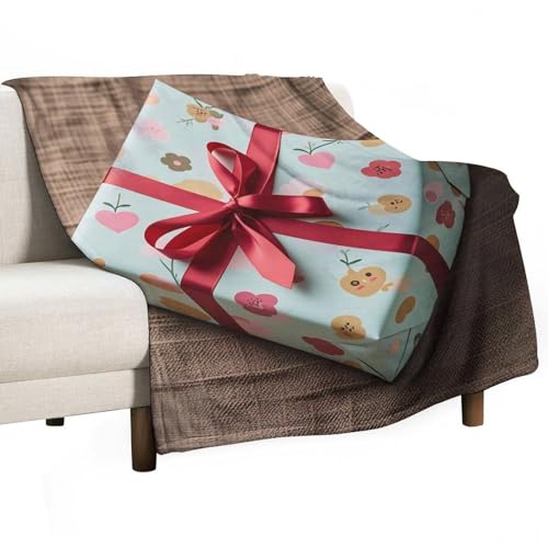 Couverture flanelle emballage cadeau plaid doux toutes saisons