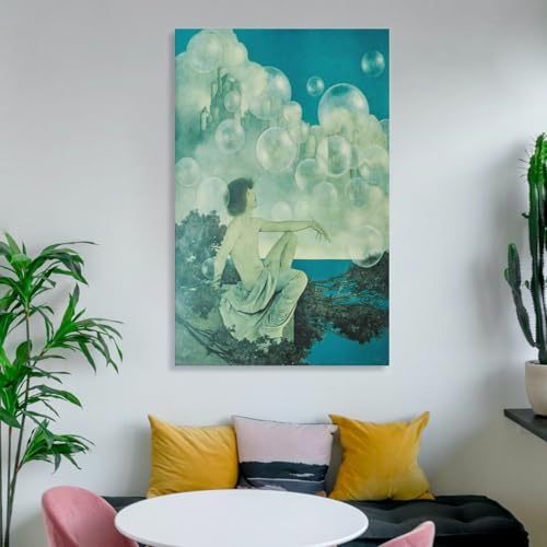Impression sur toile châteaux d'air Maxfield Parrish poésie murale