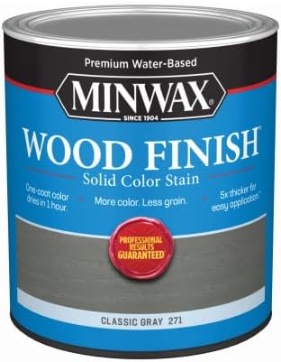 Minwax Wood Finish Water-Based Solid Color Stain, Classic Gray, 1 Quart