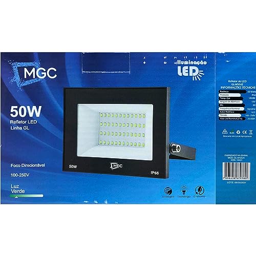 Refletor Holofote 50w Luz Verde A Prova D' Agua Bivolt Uso Externo