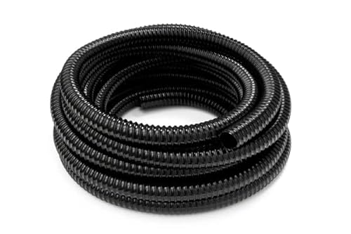 HeRo24 PVC Spiralschlauch 32 mm / 5 m lang für Teiche & Bachläufe schwarz