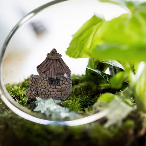 Mini casas de resina Gadpiparty con 8 piezas para decoración de jardín de hadas 5