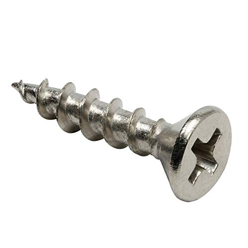 Tornillos para madera Rok Hardware #7 x 3/4" Rosca estándar Phillips Cabeza plana Chapado en níquel S7X34FPCN (1000 piezas) miniatura 1