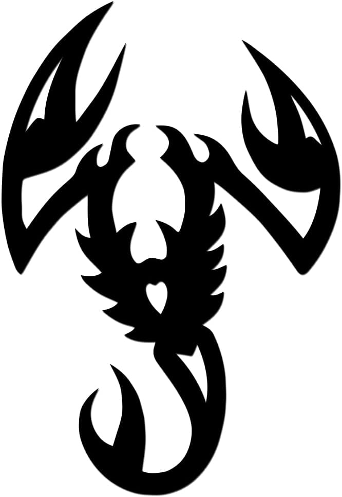 Scorpion Scorpio Horoscope Zodiac Tribal Tattoo Animal Wildlife Vinyl Sticker Decal for Car Truck Motorcycle Windows Bumper Laptop Home Wall Decor - Many Colors & Sizes