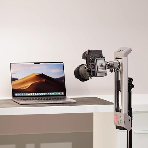 Image of Motorized Camera Slider with 125 Panorama Rotating Track Dolly, 5.5-11Lbs Load Capacity, Buttons and App Control for Video Shooting (40cm)