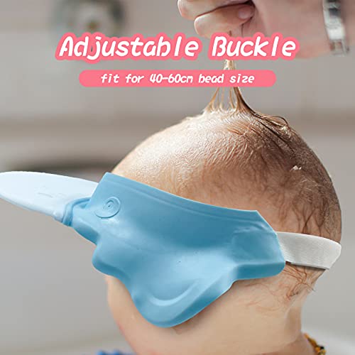 Baby Shower Hat, Adjustable Toddler Hair Washing Visor, Soft Silicone Baby Shampoo Cap For Girls Boys Toddler To Stop Water In Eyes (Duck-Blue) #TOP5