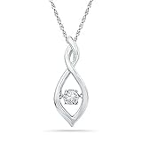 DGOLD Sterling Silver White Round Diamond Fashion Pendant (0.03 CTTW)