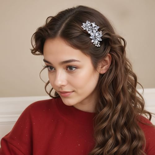 Pinzas de Pelo con Flores de Cristal 4 Pzs miniatura 3