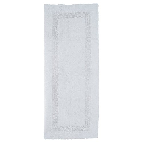 Cotton Bath Mat- Plush 100 Percent Cotton 24X60 Long Bathroom Runner- Reversible, Soft, Absorbent, And Machine Washable Rug By Lavish Home (White)(60"X24"X0.5") #TOP2