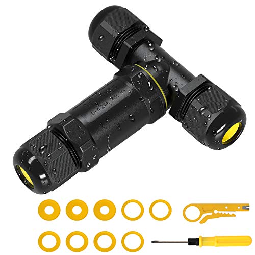 Preisvergleich Produktbild KOHREE Abzweigdose Verteilerdose Wasserdicht IP68 Kabelverbinder Erdkabel Verbindungsmuffe T-Stück Aussenbereich T-Form 3-Polig für Ø4-14mm Kabeldurchmesser