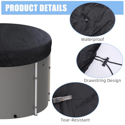 NICENEEDED Abdeckung Für Eisbad Im Freien wasserdichte 210D Oxford Gewebe Badewanne Faltbare Abdeckung Tragbare Kalt Plunge Wanne Abdeckungen