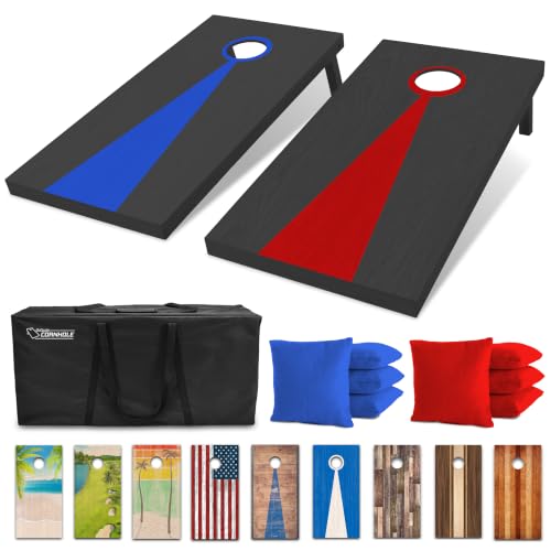 Image of GoSports 4 x 2 ft Regulation Size Wood Cornhole Boards - 10 Vintage Wood Designs (Choose Your Style)