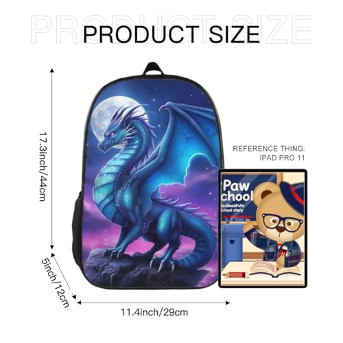 Funny Backpack Dragon Backpack Aesthetic Bookbag Black Simple Modern Lightweight Backpack With Mesh Side Pocket Large Laptop Backpack4