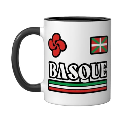 Basque Flag, Basque Country, Basque Ceramic Mug, Black/White