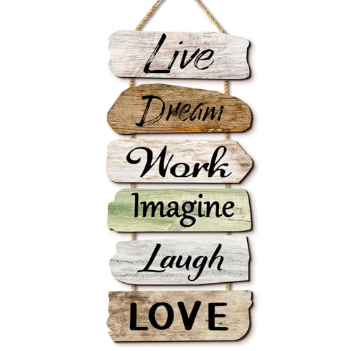 COLOR VALLEY ART 6 Pieces Rustic Wall Hanging Plaque Sign