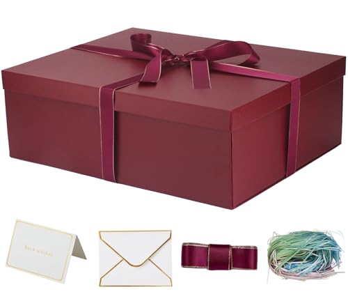 يينوويوجيا صندوق هدايا كبير 16.5×13×5.5 انش، صناديق سوداء لل...
