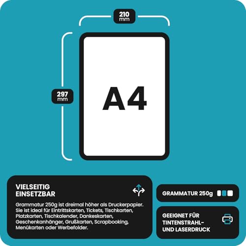 Netuno 20x Bastelkarton Perlmutt Creme DIN A4 21 x 29,7 cm 250g Aster Metallic Cream Perlmuttkarton farbig metallic glänzend Feinkarton schimmernd für Einladungskarten basteln