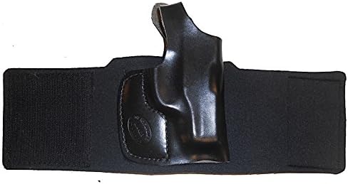 Ruger SP101 2.25", 3" Pro Carry Ankle Holster Right Hand Black Leather & Neoprene Gun Holster