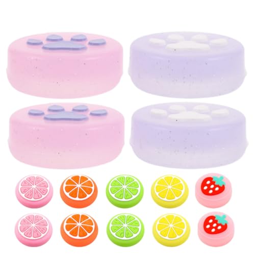 LALAFINA 14 Pièces Capuchons de Pouce en Silicone Chat Patte Lumineuse