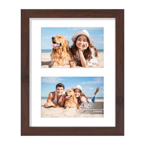 Vittanly 8x10 Collage Picture Frame for Wall Mounting or Tabletop, Brown