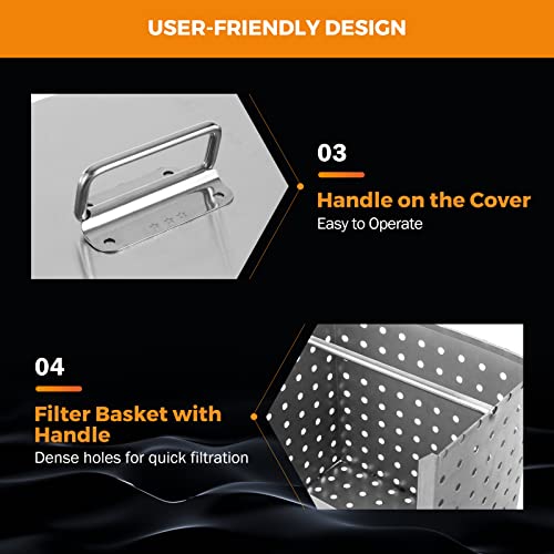 Beamnova 8Lbs Commercial Grease Trap Stainless Steel Interceptor For Restaurant Side Inlet #TOP7