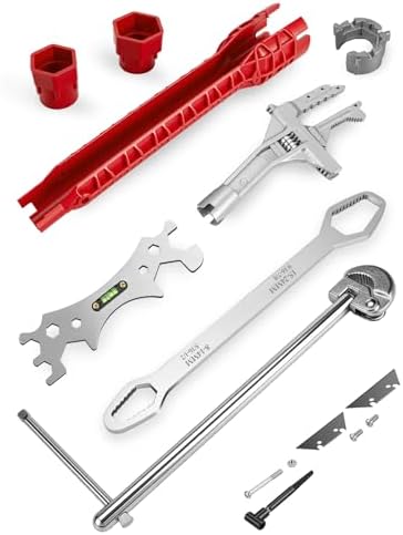 6 Pcs Multifunctional Sink Wrench & Basin Wrench Set, Plumbing To...