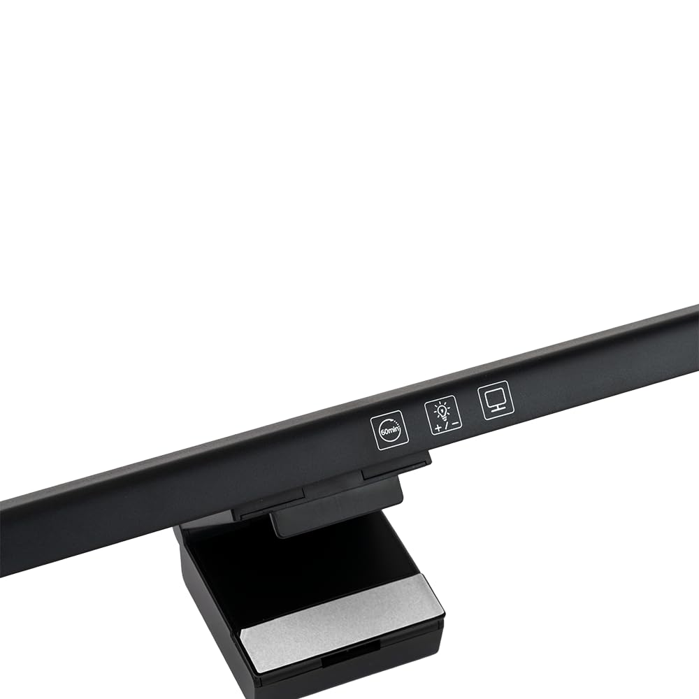 LUXULA 2er Set Monitor Lampe dimmbar mit Touch Control, LED Lichtleiste 50cm für Computer, USB Bildschirmlampe, PC Bürolampe, Schreibtischlampe Home Office - schwarz