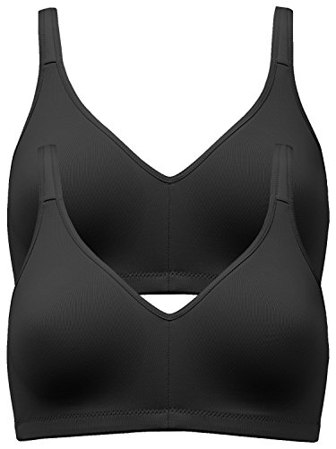 Preisvergleich Produktbild Naturana 2er Sparpack BH ohne Bügel 5444= 80 in Schwarz-Schwarz
