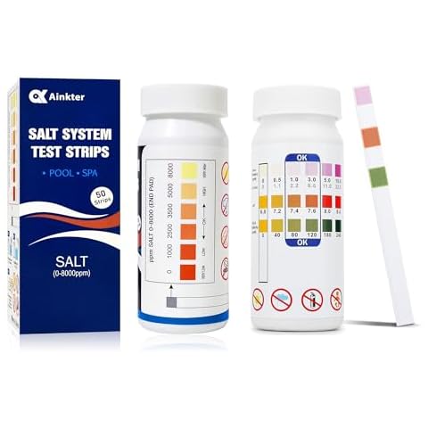 Ainkter Pool Test Strips & Pool Salt Test Strips,Pool Test Strips for Above Ground Pool Cover
