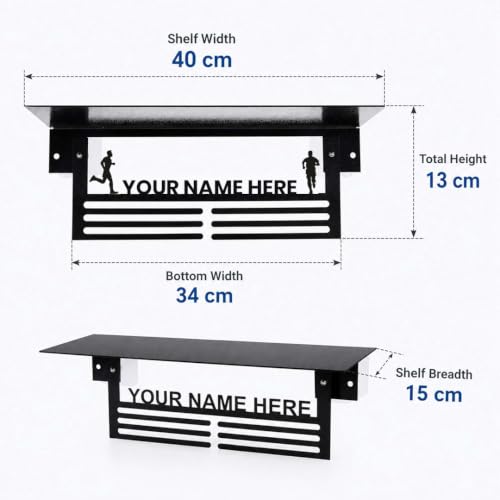 Image of Sehaz Artworks Personalised Medal Hangers for Wall with Trophy Stand