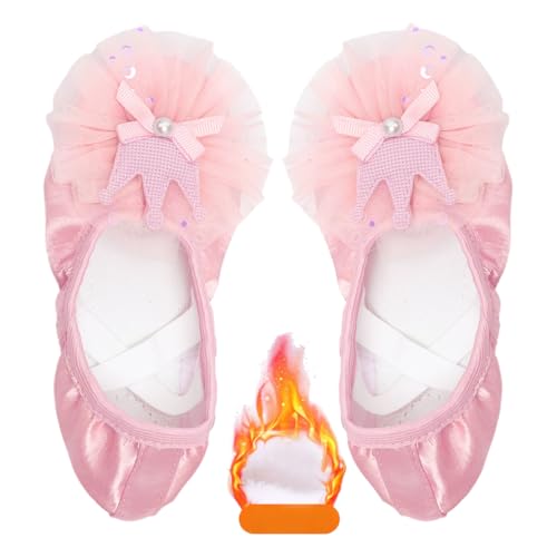 JEATHA Girls Ballet Dance Shoes Ballerina Slippers Flat Split Sole Slipper Princess Dance Shoes for Ballroom2