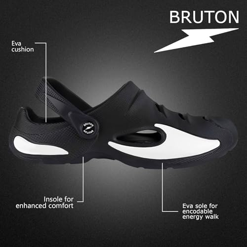 Image of BRUTON Premium Classic Casual Sandals with Adjustable Back Strap for Adults | Comfortable & Light Weight | Waterproof & Daily Mules for Gents /Boys