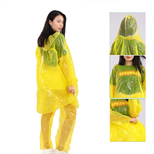 Preisvergleich Produktbild EWQG-Pfanne Wasserdichter Einweg Regenmantel, Wasserdichtes Regenponcho Regenbekleidung PE Material mit Notfallhaube für Camping, Reisen und Outdoor Aktivitäten -AA Schutz Overall (Size : 5PCS)