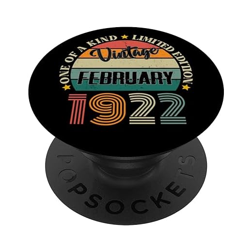 102 Años Vintage Febrero 1922 Cumpleaños 102 Retro PopSockets PopGrip Intercambiable